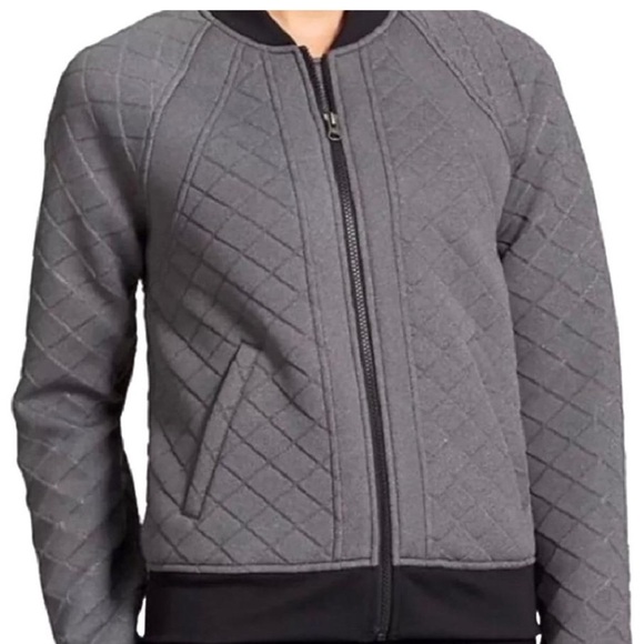 Athleta Infusion Women’s Quilted Bomber Size XS Gray - Picture 9 of 9